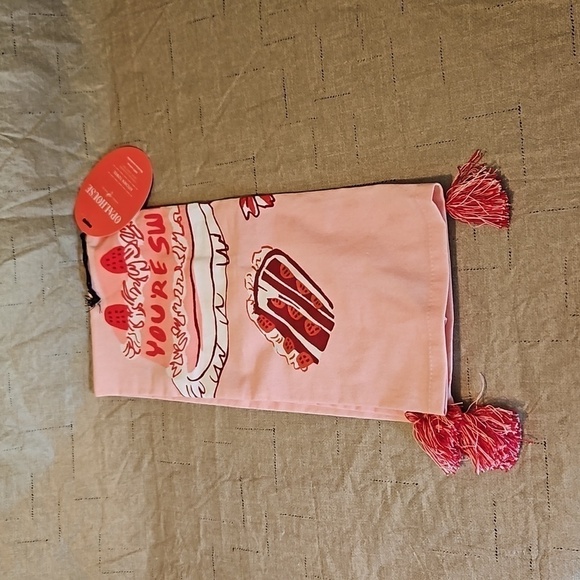 OPALHOUSE pink/red Kitchen Towel 100% Cotton Tea towel NWT - Picture 2 of 5